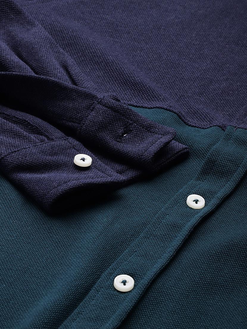 men color block long sleeve regular fit casual shirt - 22028519 - Standard Image - 3