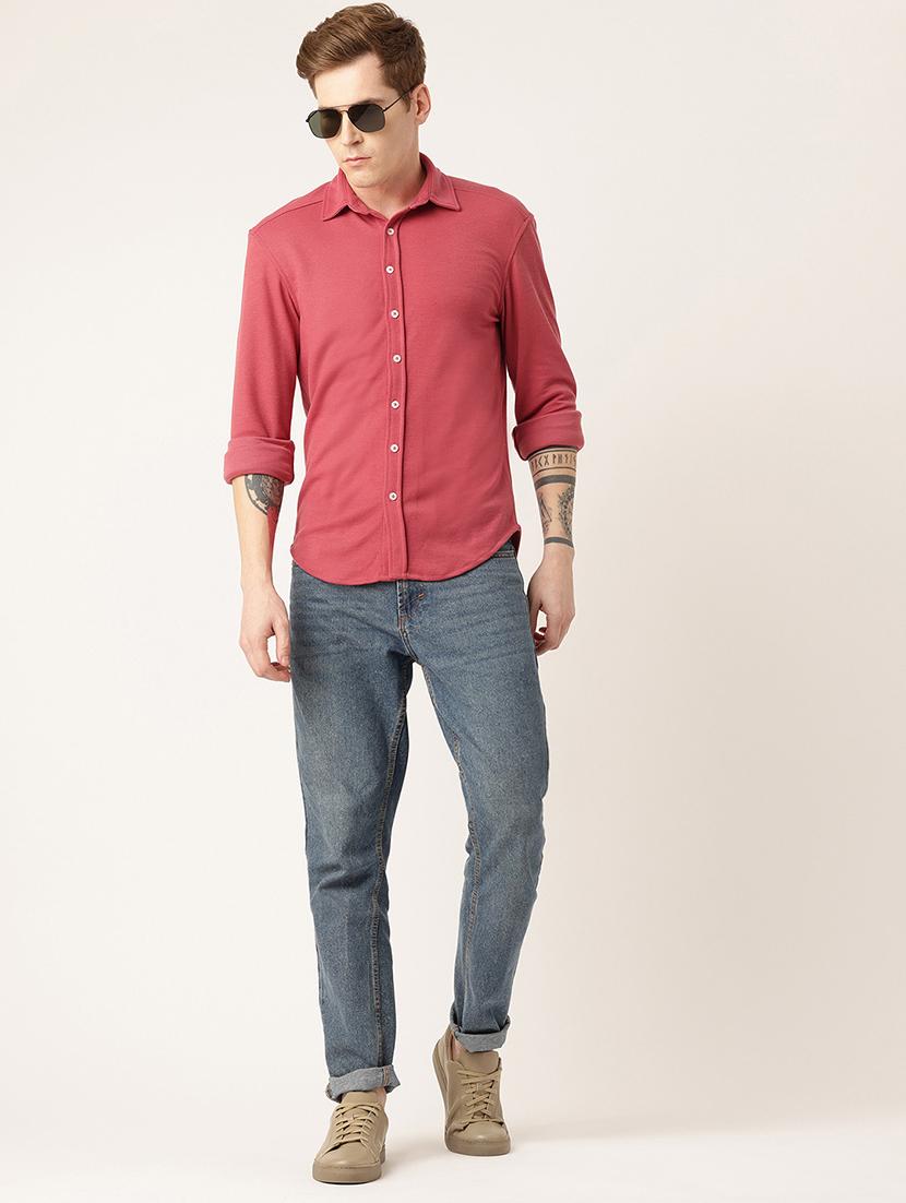 men solid long sleeve regular fit casual shirt - 22028520 - Standard Image - 5