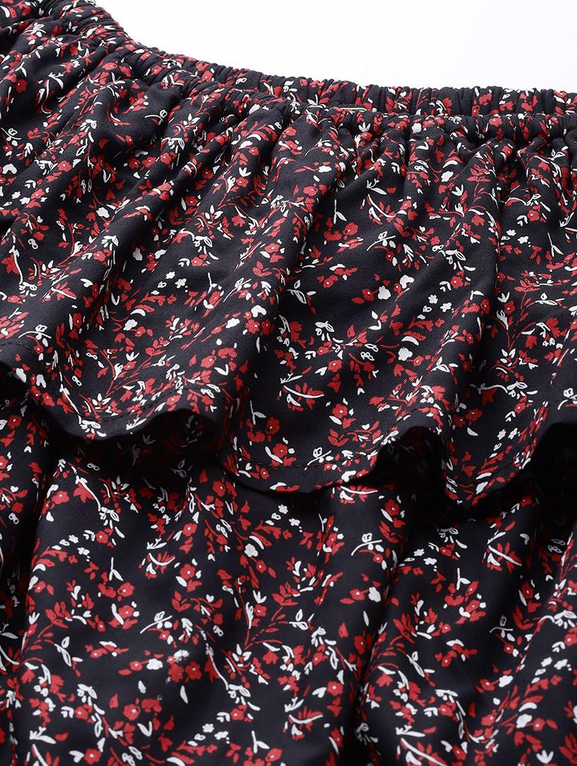 women floral print off shoulder crop top - 22028553 - Standard Image - 3