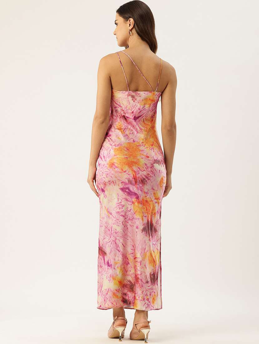 women tie & dye printed single shoulder maxi dress - 22028581 - Standard Image - 3