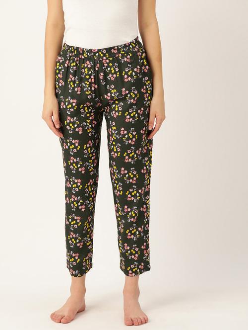 women printed mid rise lounge wear pajama - 22028799 - Standard Image - 0