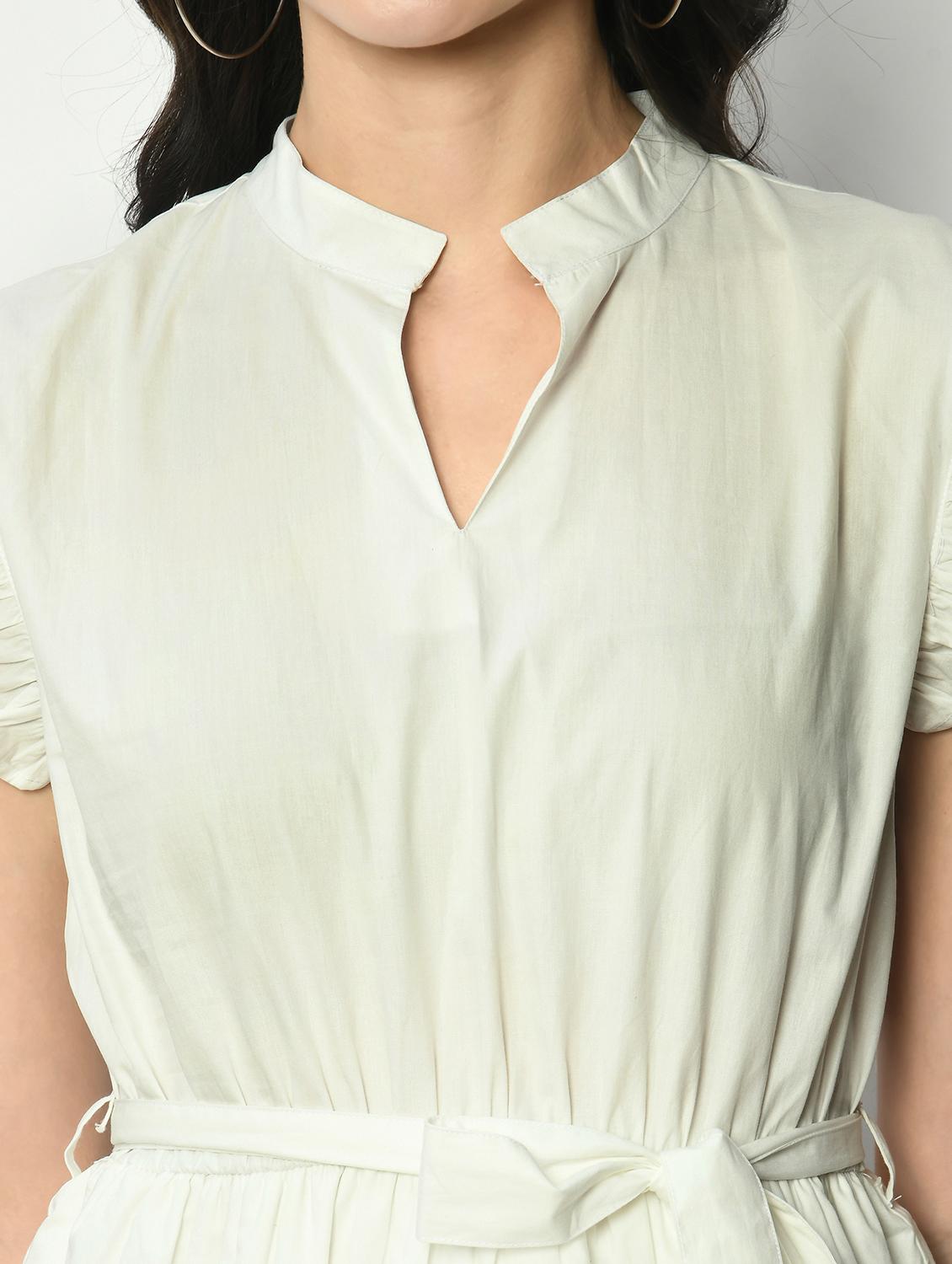 women solid cap sleeve layered long top - 22028846 - Standard Image - 3