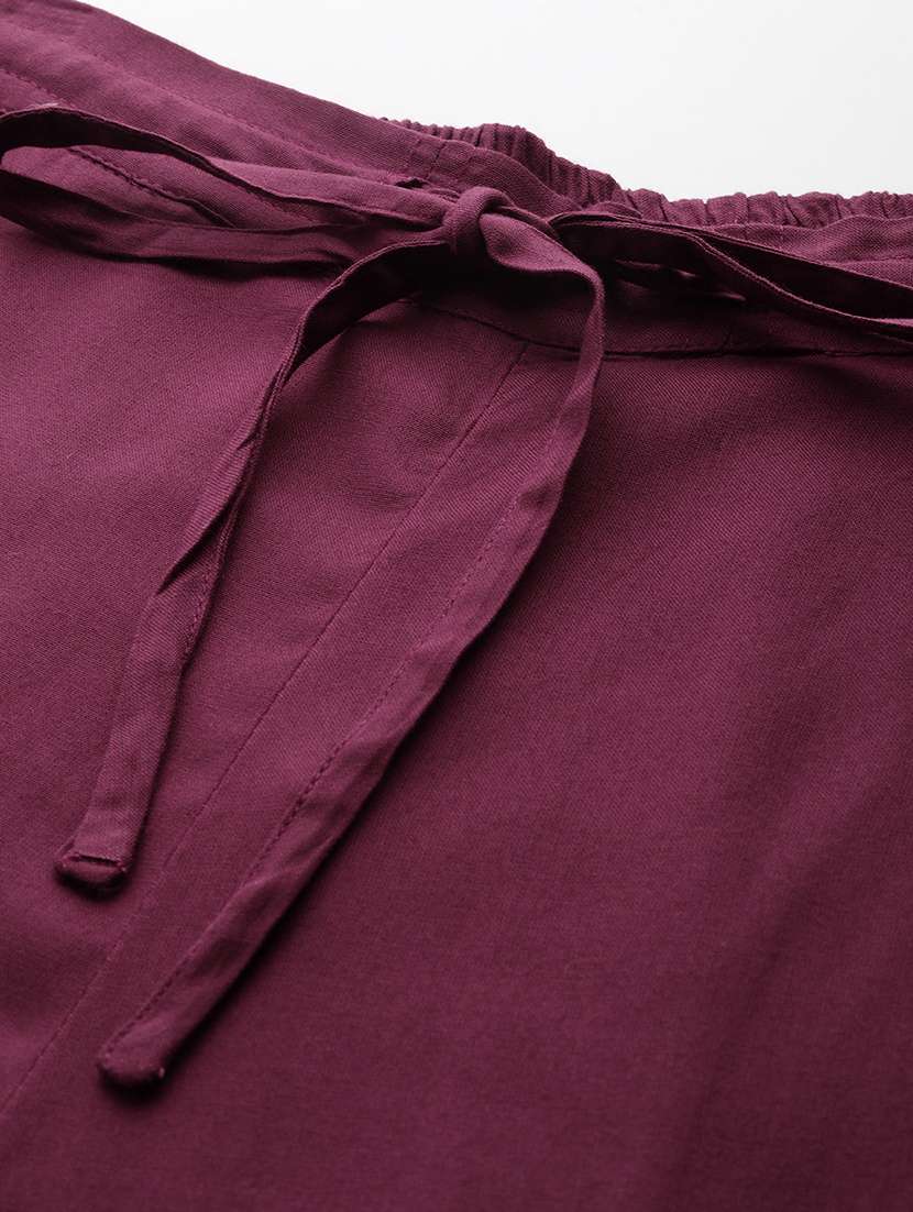women solid mid rise loungewear pajama - 22028869 - Standard Image - 3