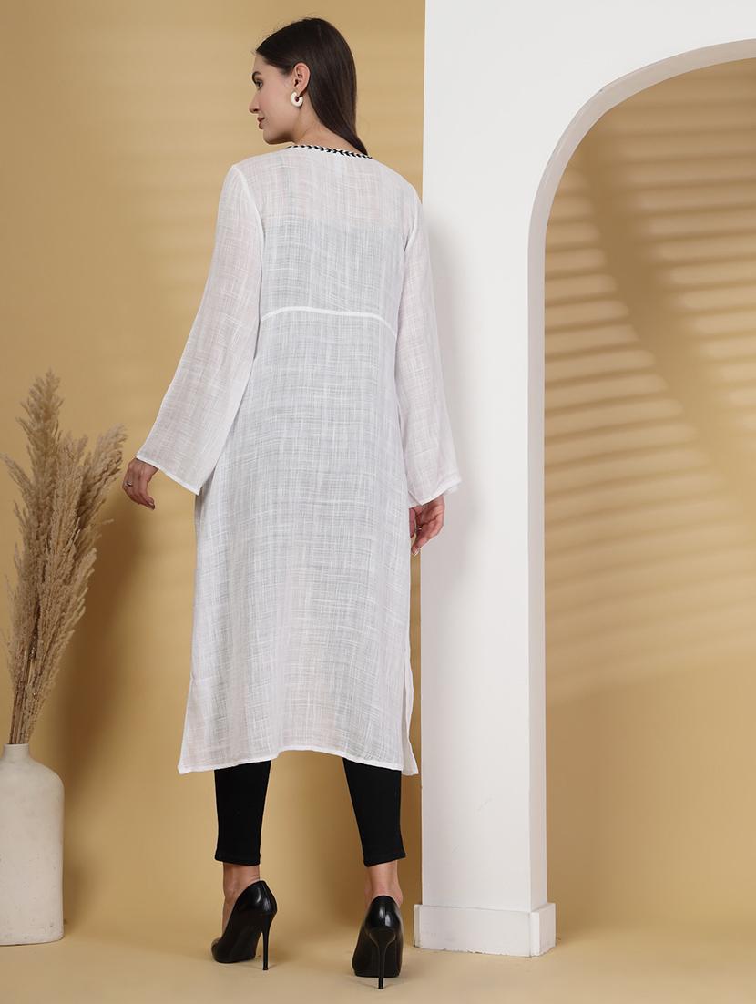 women white solid bell sleeve long shrug - 22028912 - Standard Image - 3