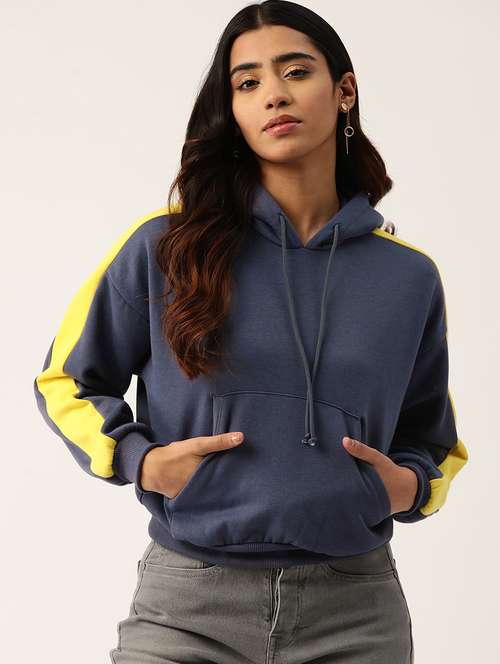 women tapered long sleeve hooded sweatshirt - 22028953 - Standard Image - 0