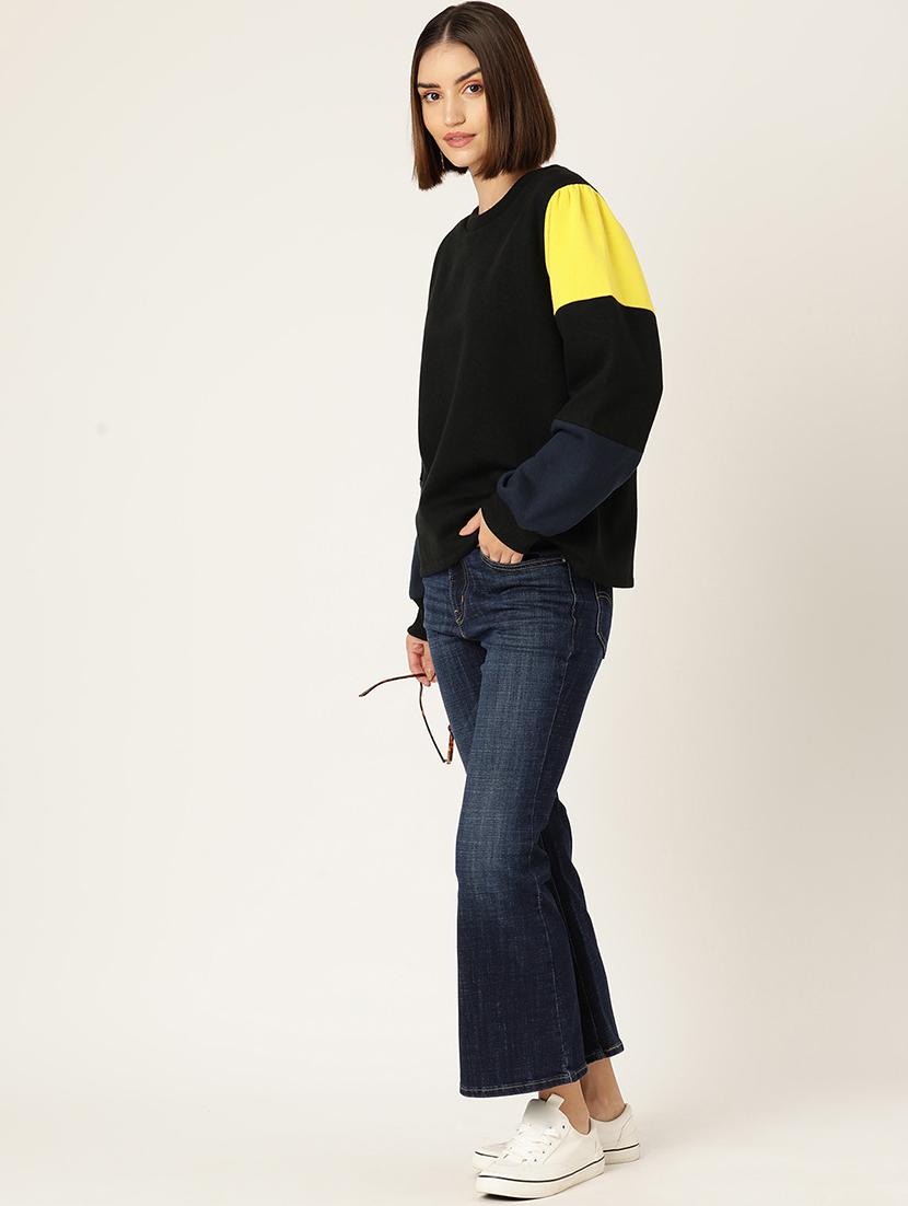 women color blocked long sleeve sweatshirt - 22028959 - Standard Image - 3