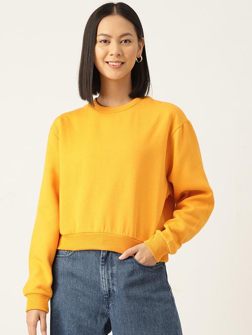 women solid round neck long sleeve sweatshirt - 22028979 - Standard Image - 0