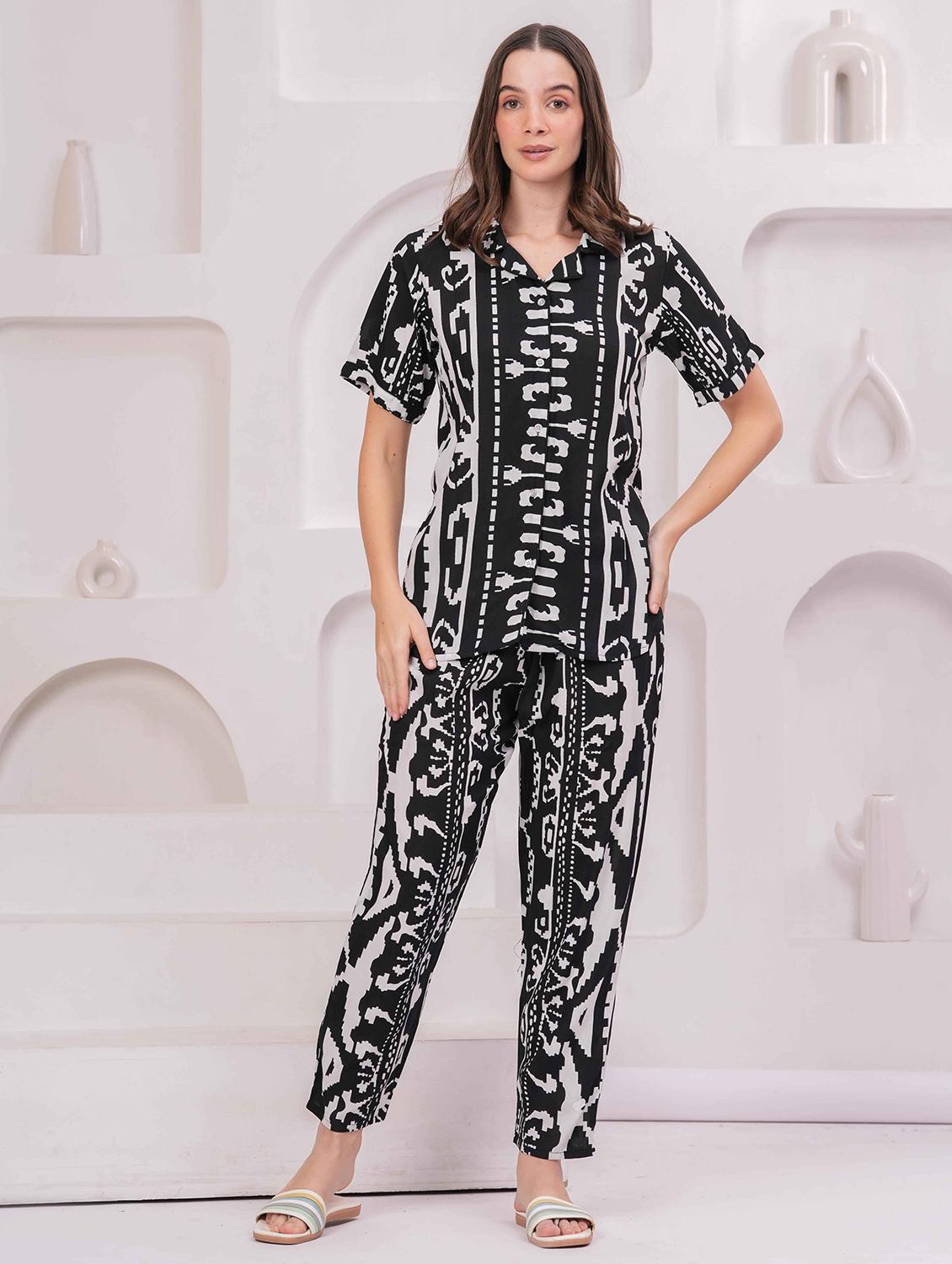 women printed nightwear pyjama set - 22029011 - Zoom Image - 0
