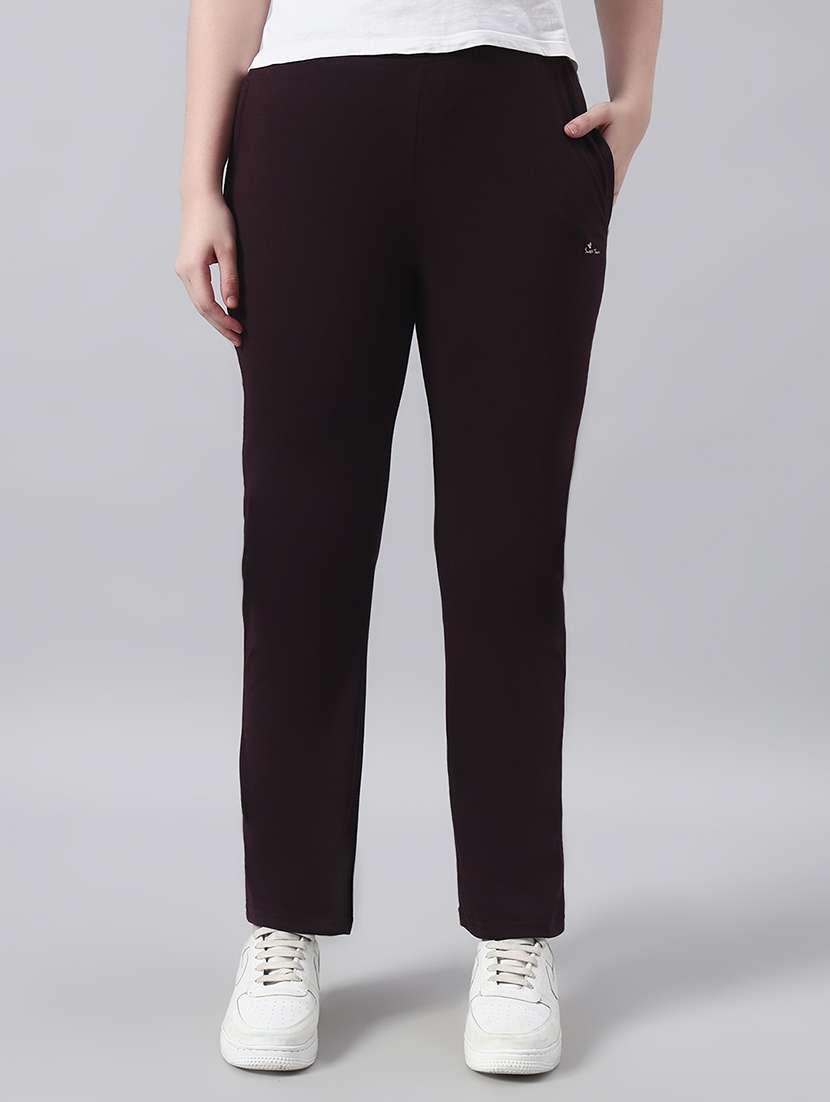 women solid mid rise regular fit track pant - 22029039 - Zoom Image - 0