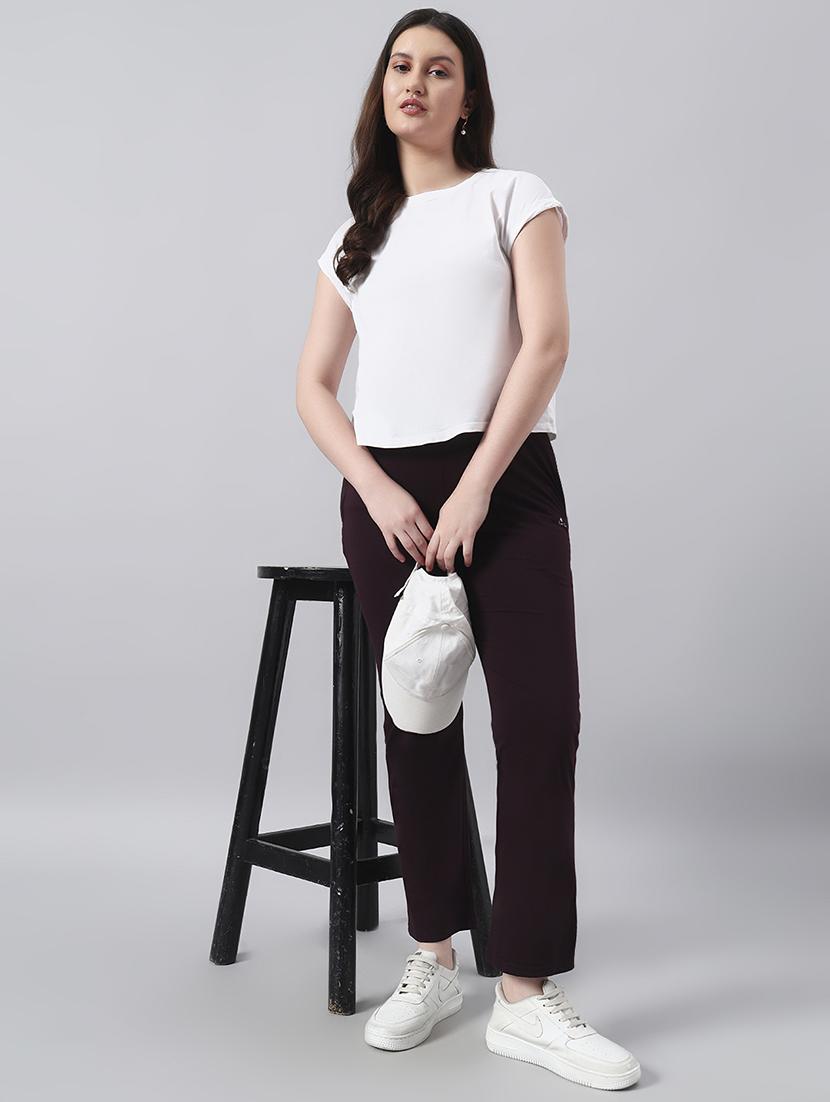 women solid mid rise regular fit track pant - 22029039 - Standard Image - 3