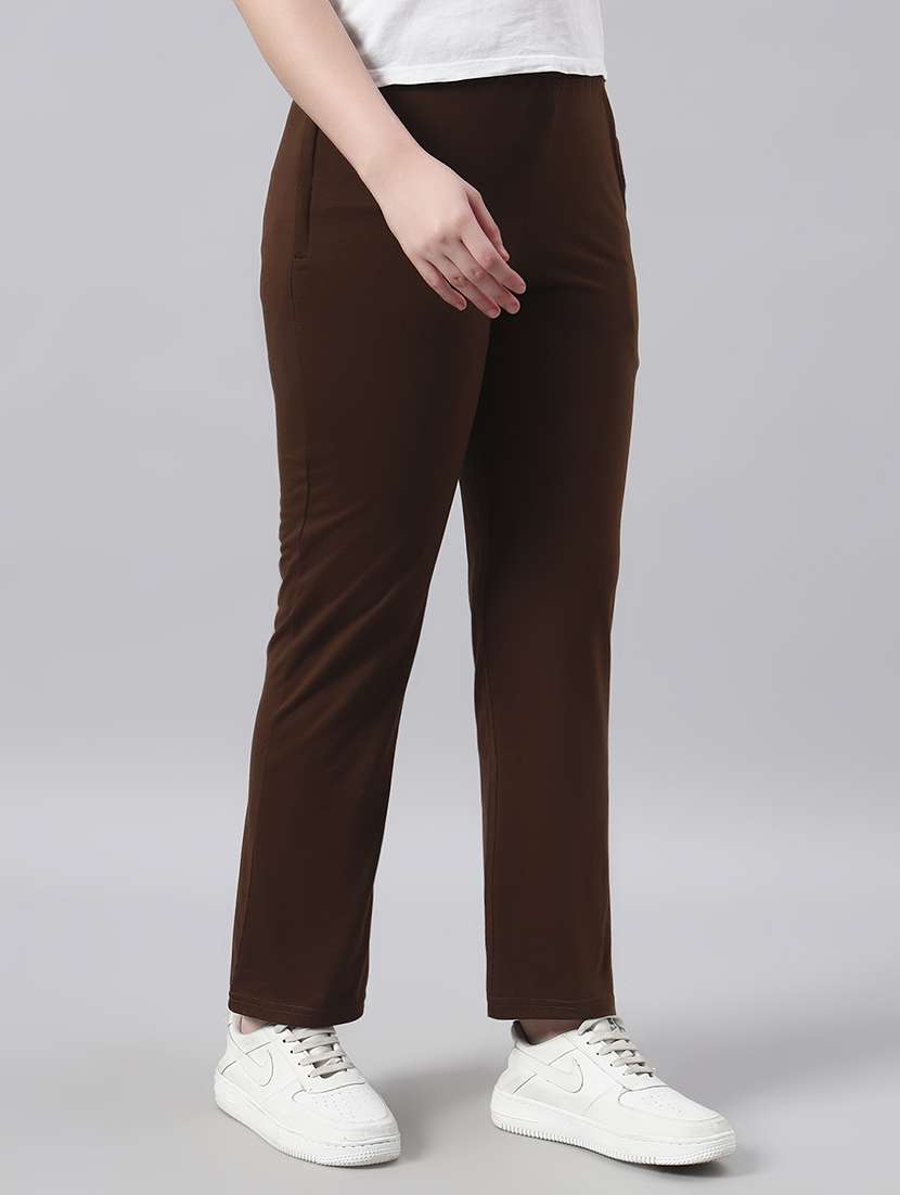 women solid mid rise regular fit track pant - 22029042 -  Standard Image - 3
