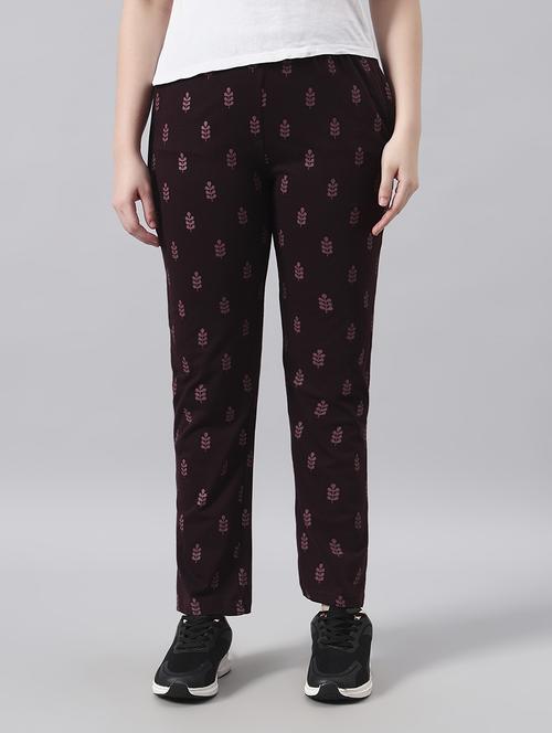 women printed mid rise regular fit track pant - 22029049 - Standard Image - 0