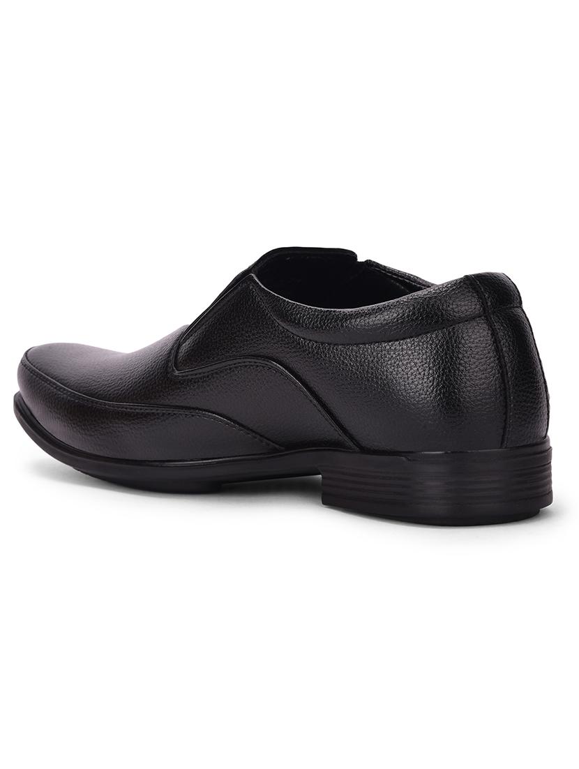 men solid slip on formal shoes - 22029093 - Standard Image - 3
