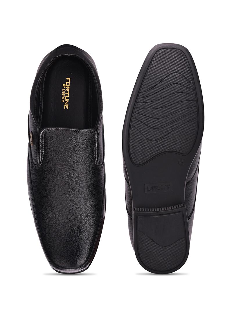 men solid slip on formal shoes - 22029093 - Standard Image - 5