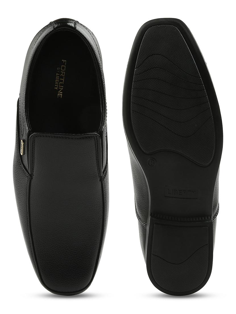 men solid slip on formal shoes - 22029096 - Standard Image - 5