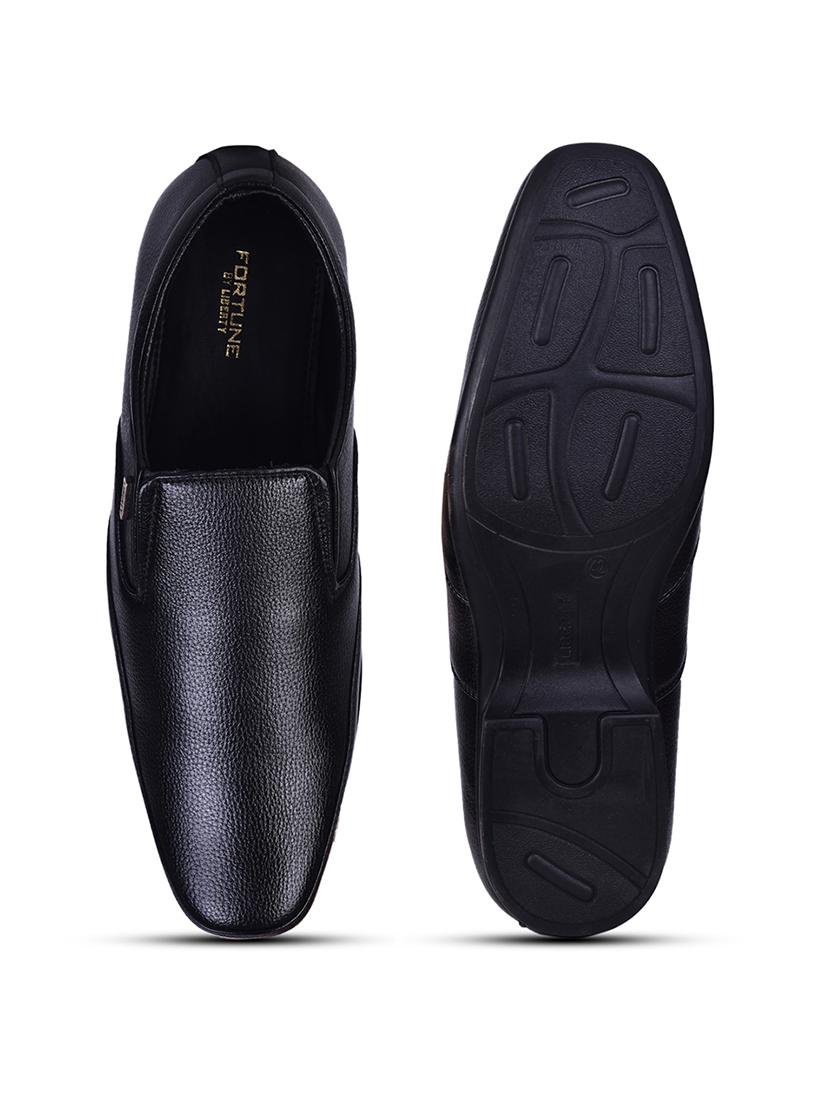 men solid slip on formal shoes - 22029098 - Standard Image - 5
