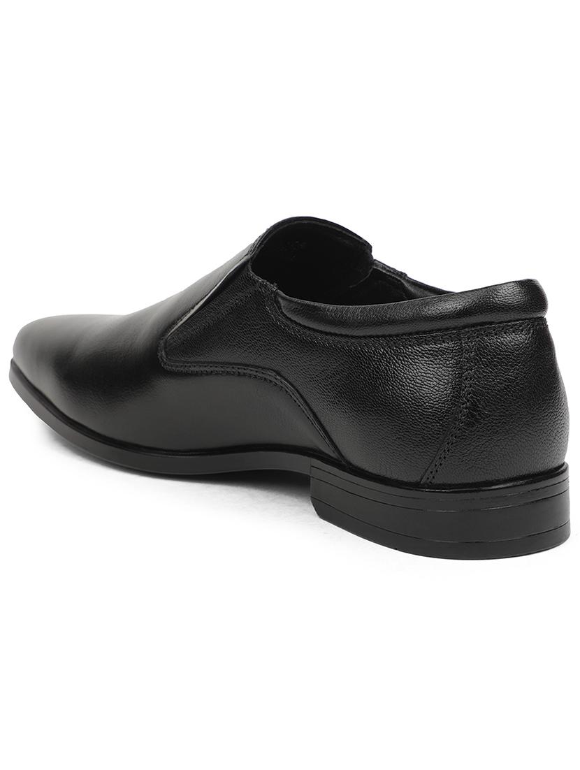 men solid slip on formal shoes - 22029100 - Standard Image - 3