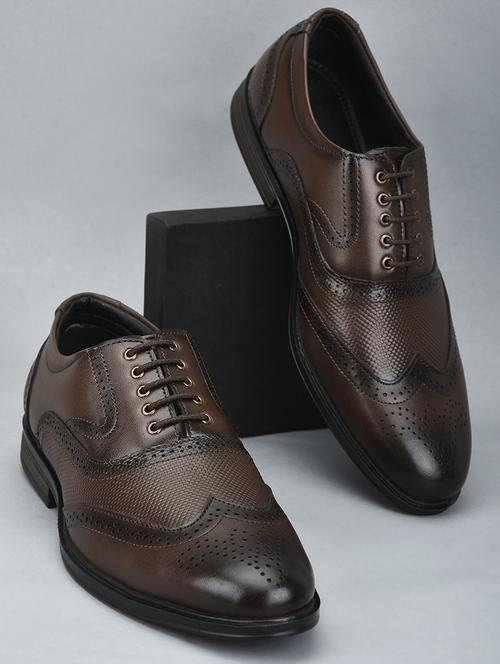 men brown lace-up brouge - 22029222 - Standard Image - 0