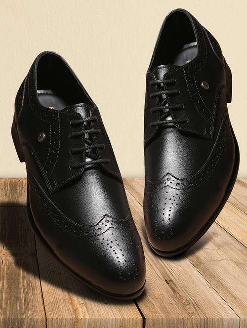 men black lace-up brouge - 22029233 - Standard Image - 0