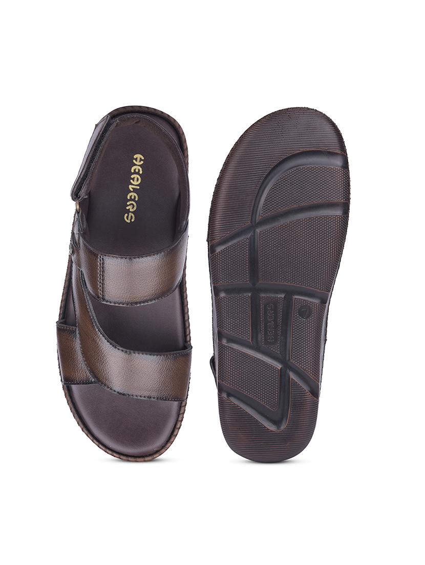 men solid back strap sandal - 22029340 - Standard Image - 5