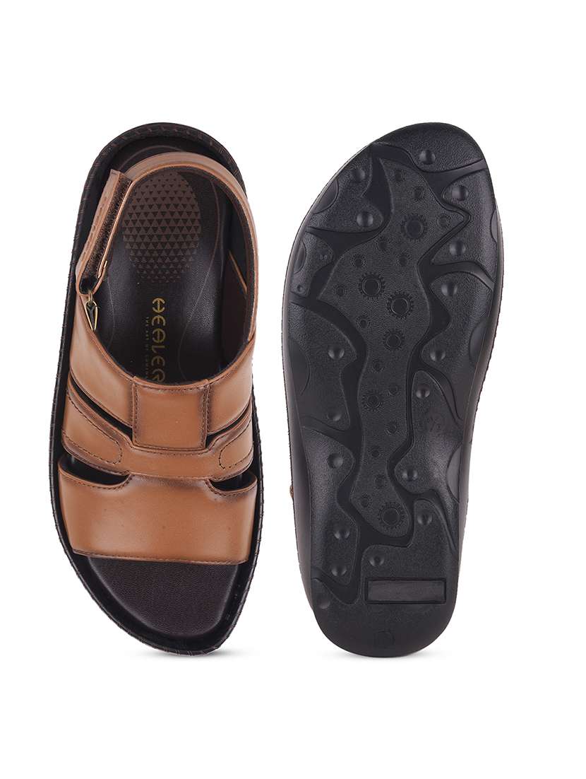 men solid back strap sandal - 22029369 -  Standard Image - 5