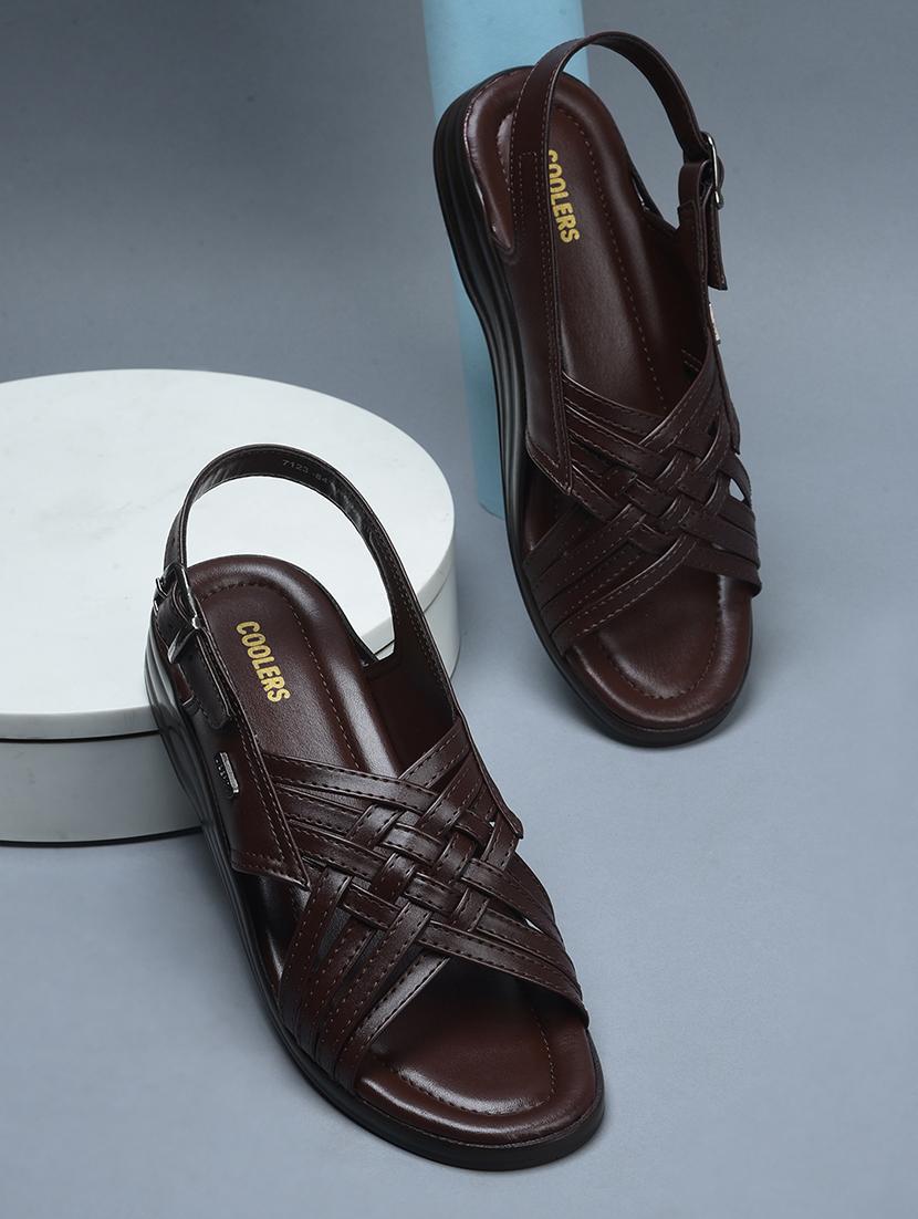 men solid back strap sandal
