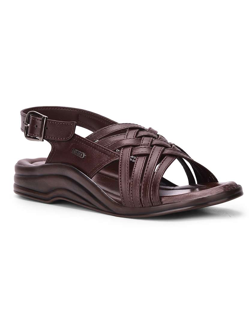 men solid back strap sandal - 22029372 -  Standard Image - 3