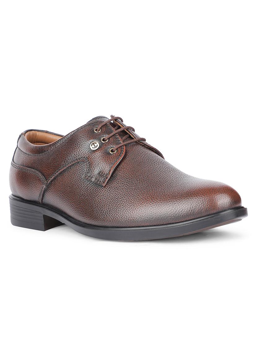 men brown lace-up derby