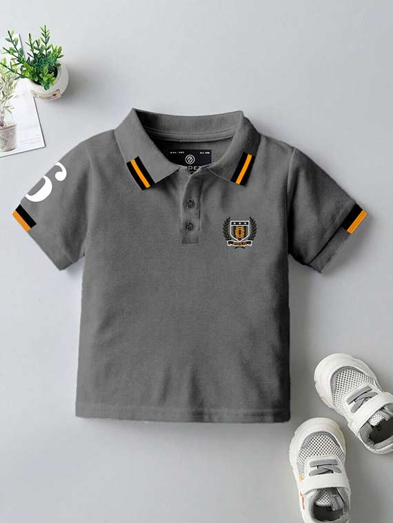 boys solid short sleeve polo t-shirt - 22029393 -  Zoom Image - 0