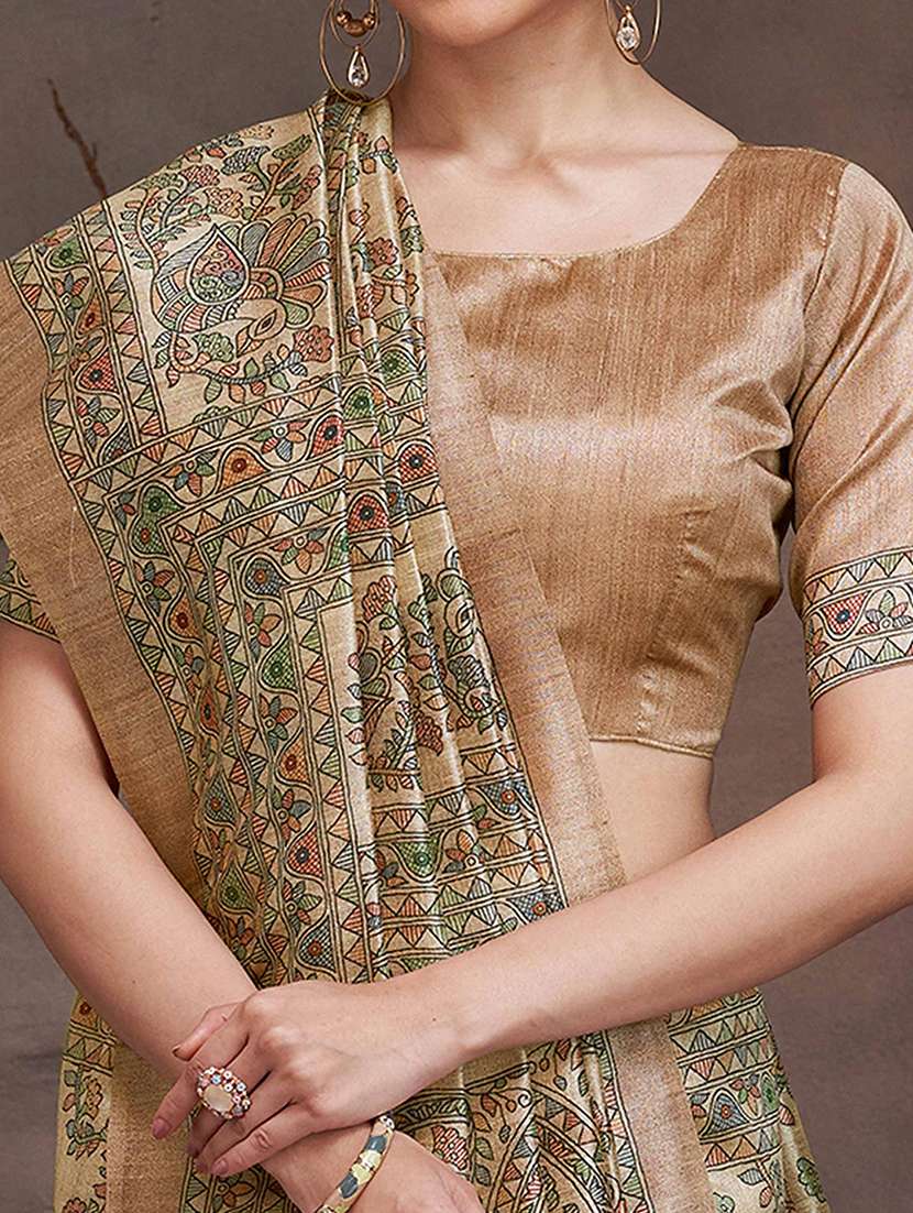 women printed casual wear saree with blouse - 22029432 -  Standard Image - 3