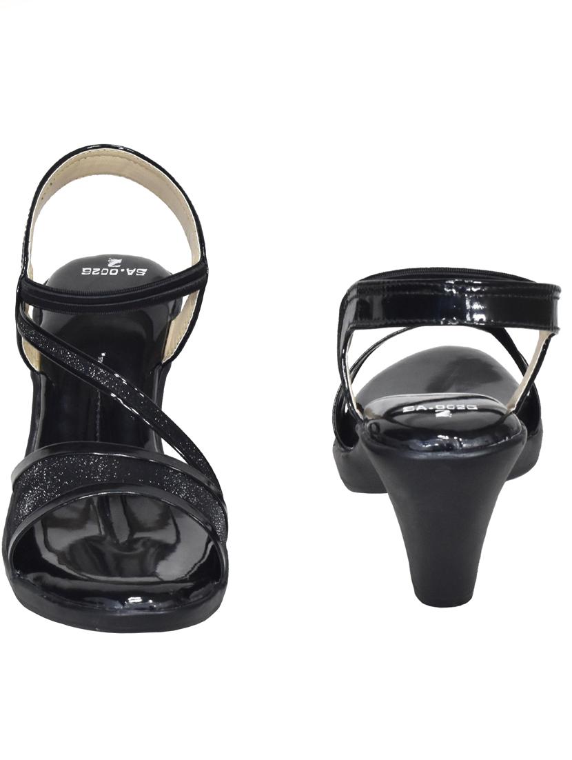 women black solid back strpa sandal - 22029457 - Standard Image - 3