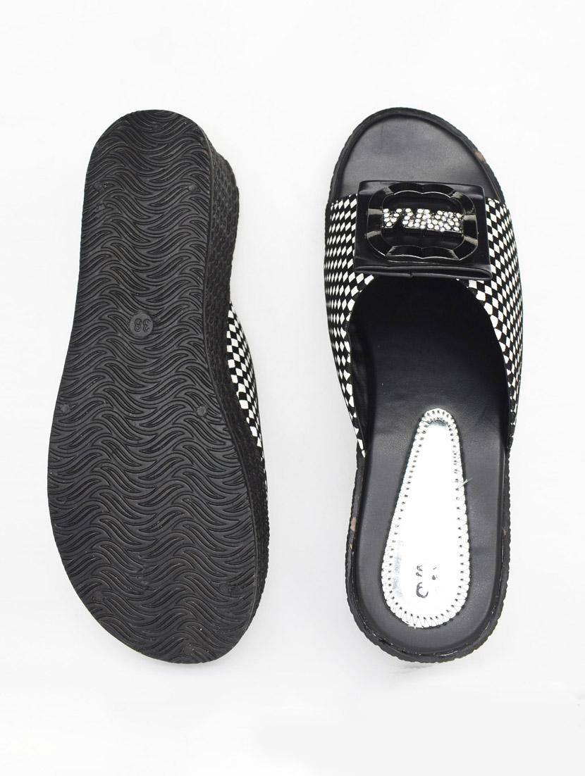 women checkered slip on wedges - 22029525 - Standard Image - 3