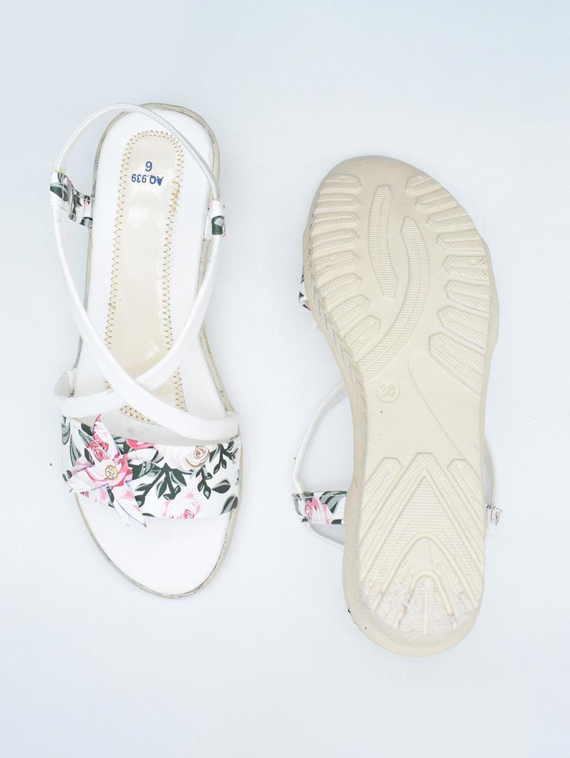 women floral print back strap wedges - 22029542 - Standard Image - 3