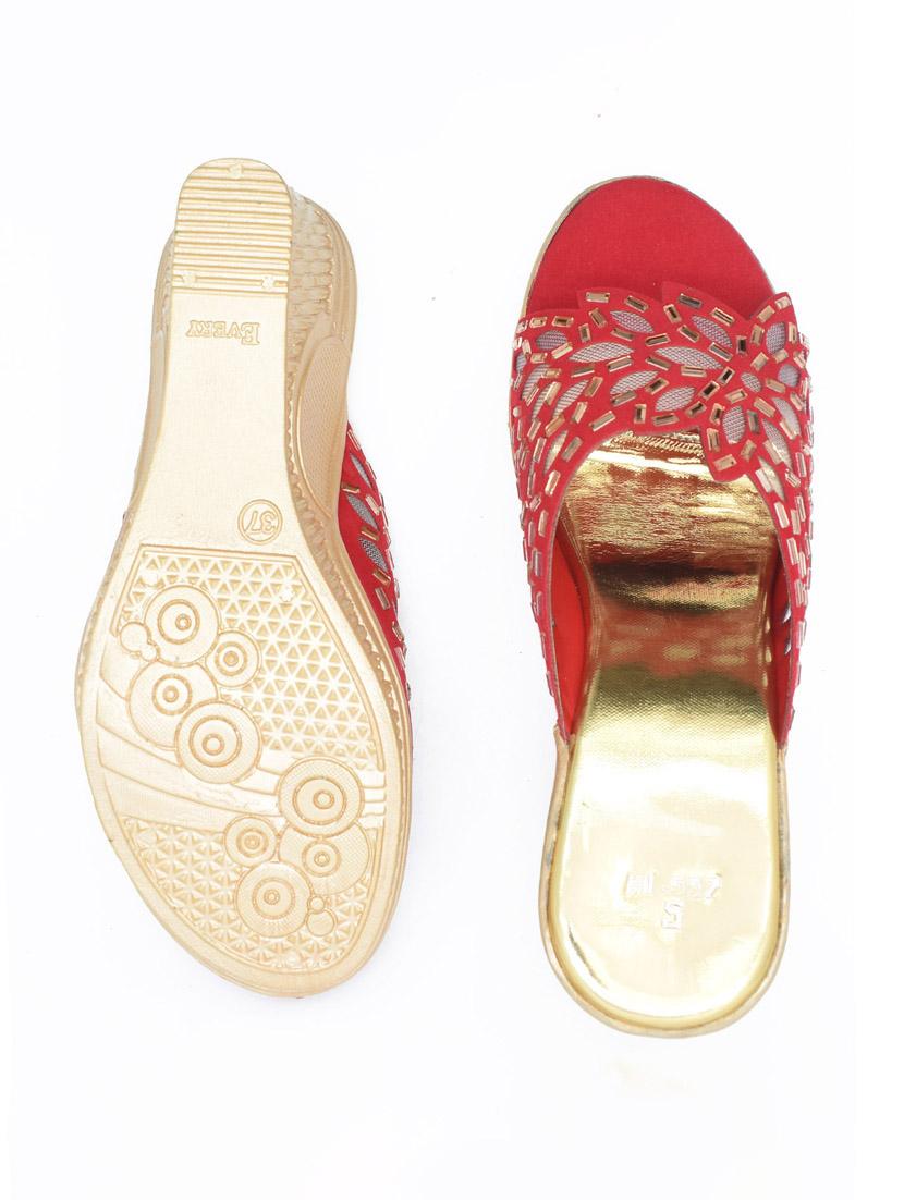 women embellished slip on wedges - 22029555 - Standard Image - 3