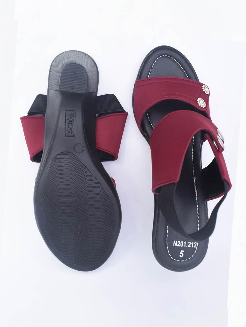 women solid back strap sandal - 22029562 - Standard Image - 3
