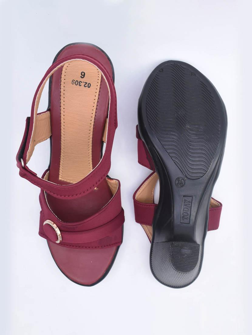 women solid back strap sandal - 22029583 - Standard Image - 3