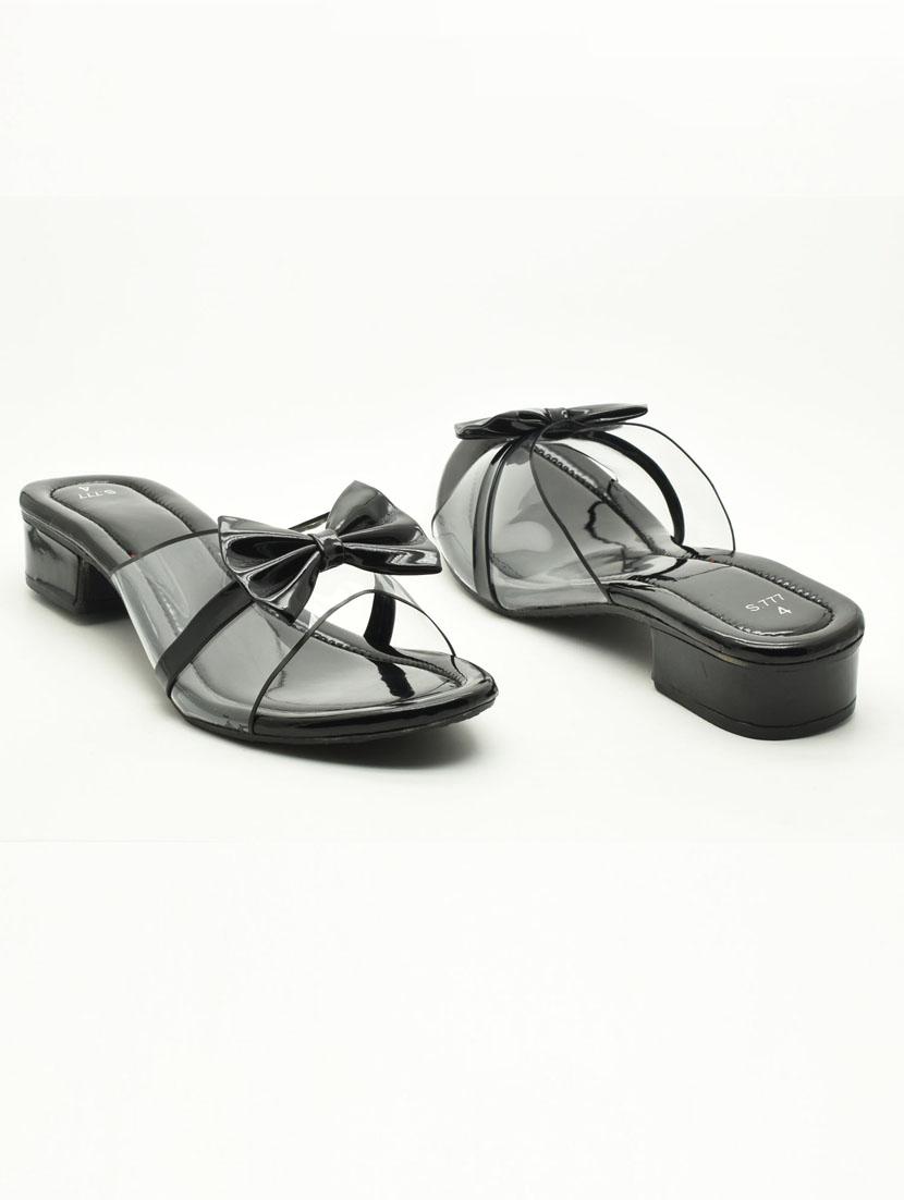 women solid slip on block heel sandal - 22029591 - Standard Image - 3