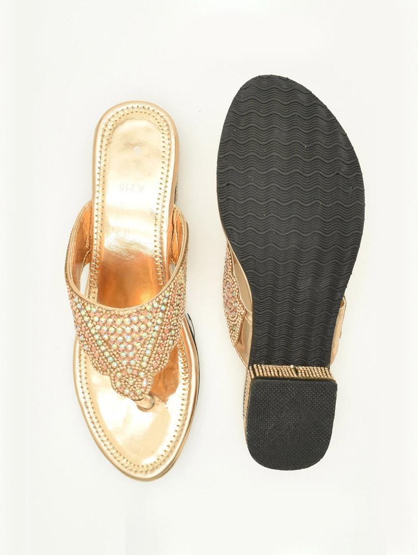 women embellished slip on block heel sandal - 22029599 - Standard Image - 3
