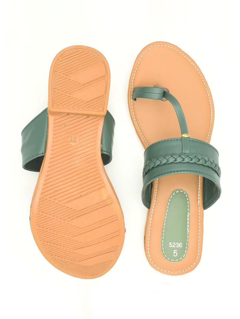 women green solid one toe sandal - 22029605 - Standard Image - 3
