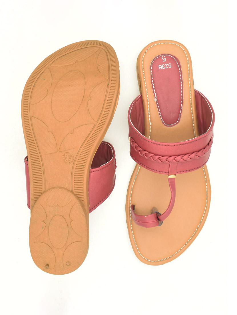 women red solid one toe sandal - 22029606 - Standard Image - 3