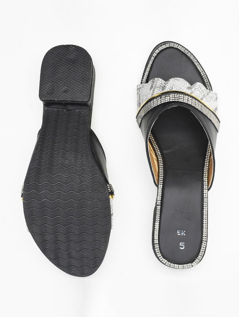 women embellished slip on block heel sandal - 22029607 - Standard Image - 3