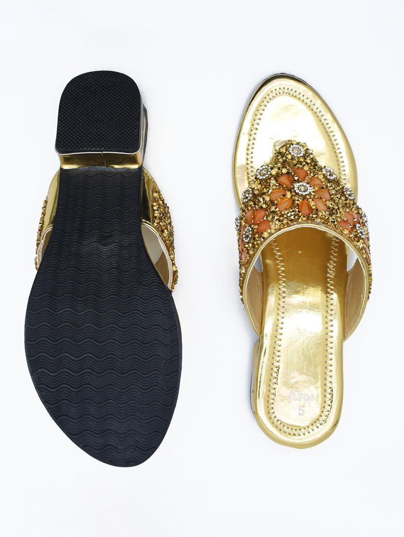 women embellished slip on block heel sandal - 22029610 - Standard Image - 3