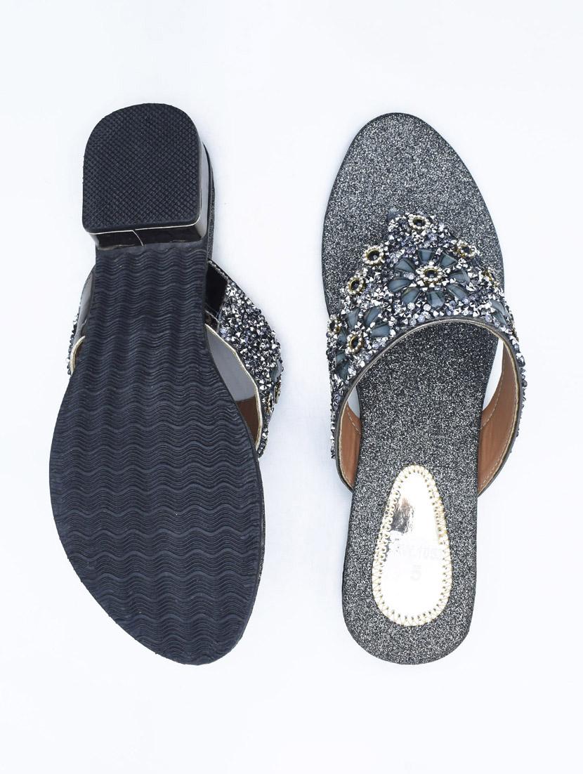 women solid slip on block heel sandal - 22029611 - Standard Image - 3