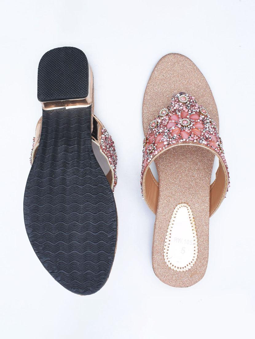 women embellished slip on block heel sandal - 22029612 - Standard Image - 3