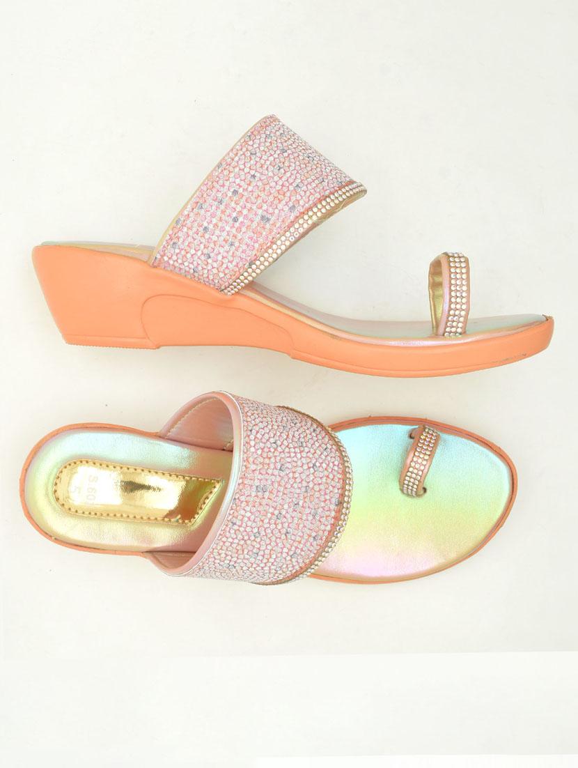 women embellished one toe slip on wedges - 22029621 - Standard Image - 3