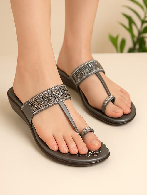 women embellished slip on one toe wedges - 22029624 - Standard Image - 0