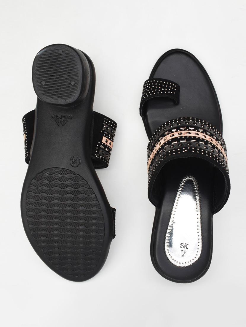 women solid one toe block heel sandal - 22029631 - Standard Image - 3