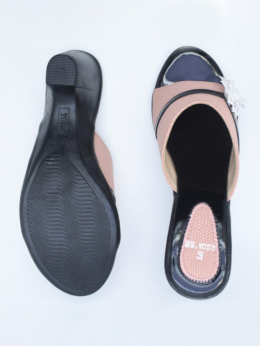 women solid slip on block heel sandal - 22029636 - Standard Image - 3