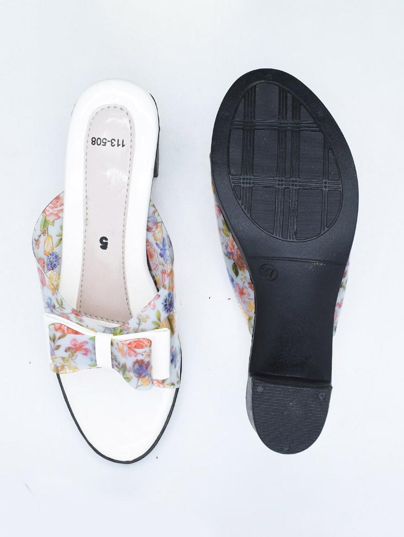 women floral print slip on block heel sandal - 22029646 - Standard Image - 3