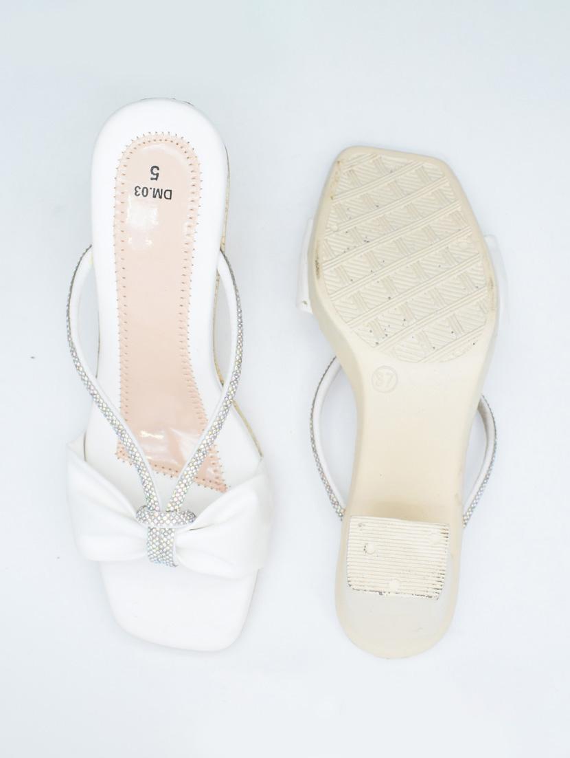 women solid slip on block heel sandal - 22029648 - Standard Image - 3